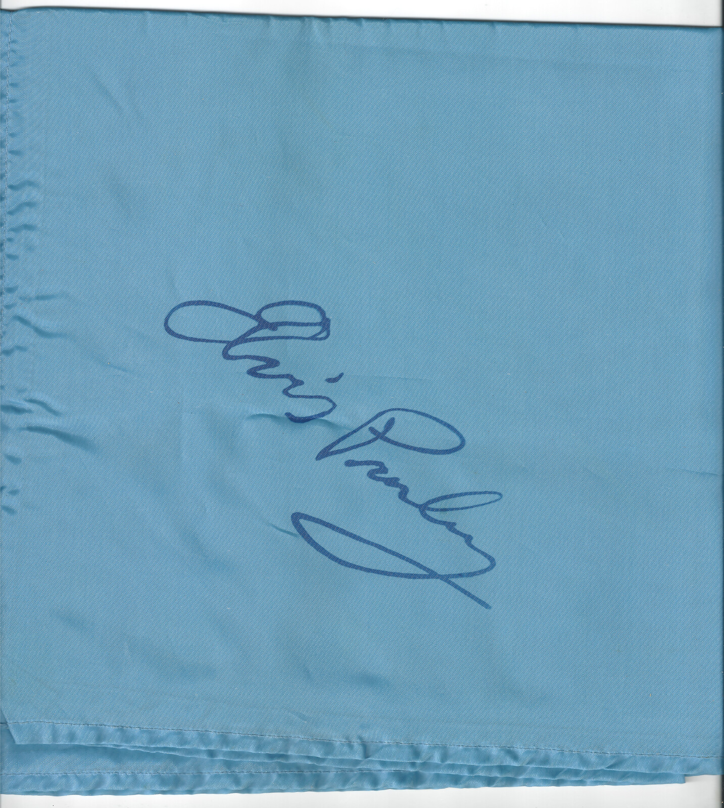 Blue Elvis concert scarf with autograph